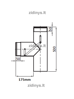 Dūmtraukio trišakis DARCO Ø200 /90˚ su sklende 1