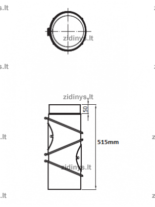 Dūmtraukio alkūnė DARCO Ø180 /90˚ UNI 1