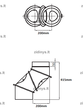 Dūmtraukio alkūnė DARCO Ø160 /90˚ UN 2 Dūmtraukio alkūnė DARCO Ø160 /90˚ UN 2