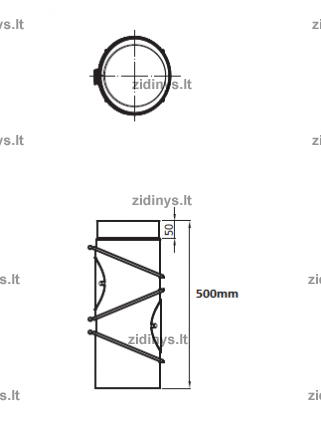 Dūmtraukio alkūnė DARCO Ø160 /90˚ UN 1 Dūmtraukio alkūnė DARCO Ø160 /90˚ UN 1