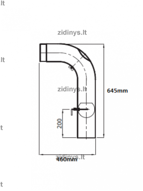 Krosnelės kaminas DARCO Ø150 mm su sklende ir pravala 1 Krosnelės kaminas DARCO Ø150 mm su sklende ir pravala 1