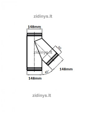 Ortakio trišakis Darco Ø150/45˚ 1