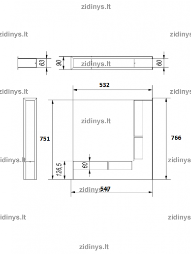 Židinio grotelės LUFT/NP/90/B 2 Židinio grotelės LUFT/NP/90/B 2