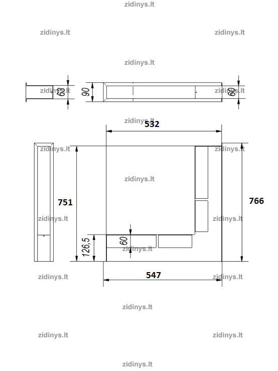 Židinio grotelės LUFT/NP/90/B 2 Židinio grotelės LUFT/NP/90/B 2