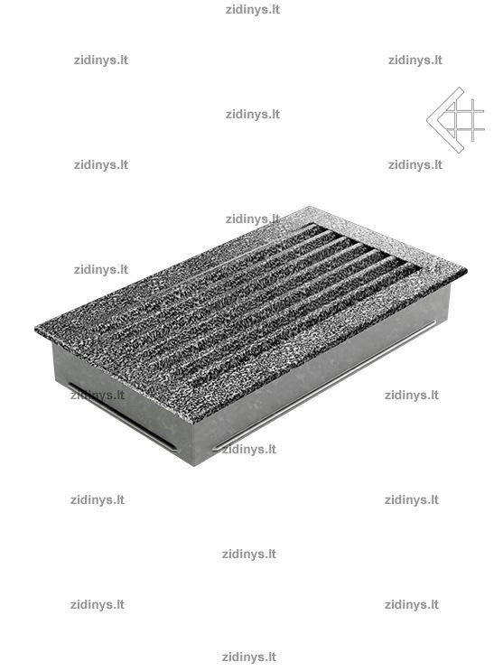 Židinio grotelės 17 x 30 Fresh juodai sidabrinės 1 Židinio grotelės 17 x 30 Fresh juodai sidabrinės 1