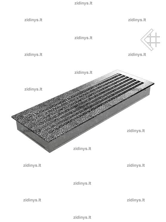 Židinio grotelės 17 x 49 Fresh juodai sidabrinės 1 Židinio grotelės 17 x 49 Fresh juodai sidabrinės 1