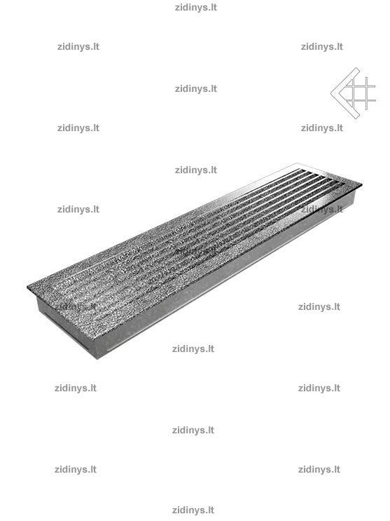 Židinio grotelės 17 x 70 Fresh juodai sidabrinės 1 Židinio grotelės 17 x 70 Fresh juodai sidabrinės 1