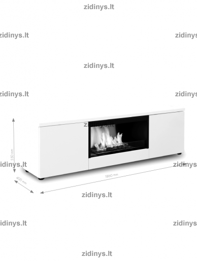 Biožidinys PLANIKA Pure Flame TV Box baltas ąžuolas 1 Biožidinys PLANIKA Pure Flame TV Box baltas ąžuolas 1