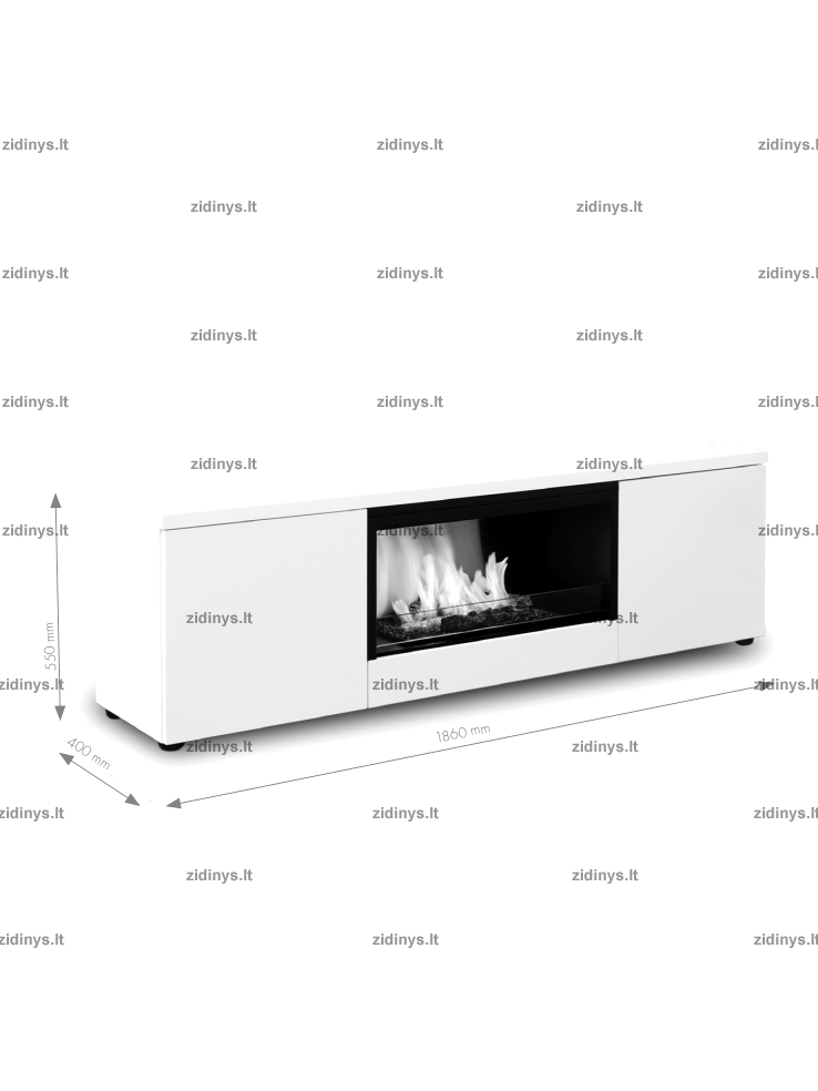 Biožidinys PLANIKA Pure Flame TV Box baltas ąžuolas 1 Biožidinys PLANIKA Pure Flame TV Box baltas ąžuolas 1