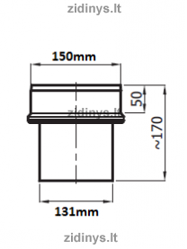Dūmtraukio perėjimas DARCO RD/II Ø130/150 atvirkštinis 1