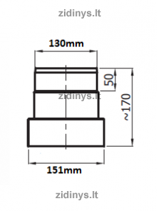 Dūmtraukio perėjimas DARCO RD/I Ø150/120 1 Dūmtraukio perėjimas DARCO RD/I Ø150/120 1