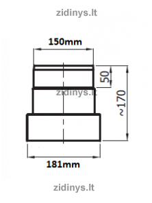 Dūmtraukio perėjimas DARCO RD/I Ø180/150 1 Dūmtraukio perėjimas DARCO RD/I Ø180/150 1