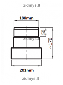 Dūmtraukio perėjimas DARCO RD/I Ø200/180 1 Dūmtraukio perėjimas DARCO RD/I Ø200/180 1