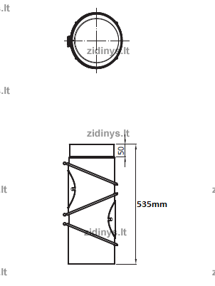 Dūmtraukio alkūnė DARCO Ø120 /90˚ UNI 1 Dūmtraukio alkūnė DARCO Ø120 /90˚ UNI 1