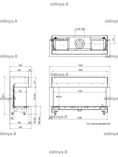 Dujinis židinys Faber Matrix Linear 1300/400 III 3 Dujinis židinys Faber Matrix Linear 1300/400 III 3