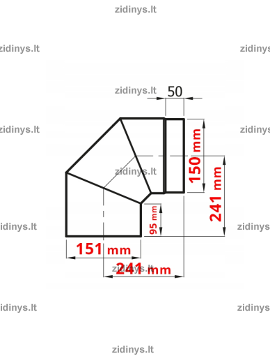 Dūmtraukio alkūnė DARCO Ø150 /90˚ standi be pravalos 1 Dūmtraukio alkūnė DARCO Ø150 /90˚ standi be pravalos 1