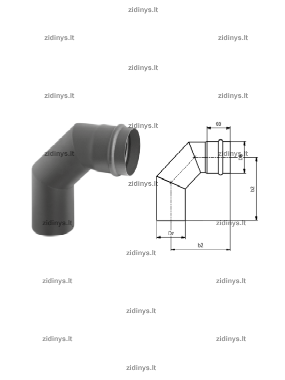 Dūmtraukio alkūnė DARCO Pellet Ø80 /90˚ Dūmtraukio alkūnė DARCO Pellet Ø80 /90˚
