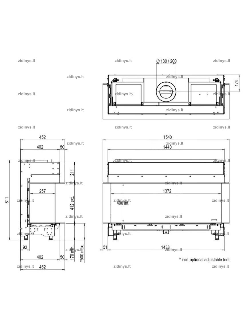 Dujinis židinys Faber Matrix Linear 1300/400 III 3 Dujinis židinys Faber Matrix Linear 1300/400 III 3