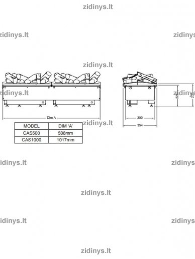 Elektrinio židinio kasetė DIMPLEX 500 Optimyst LED Retail Logs su malkomis 1 Elektrinio židinio kasetė DIMPLEX 500 Optimyst LED Retail Logs su malkomis 1