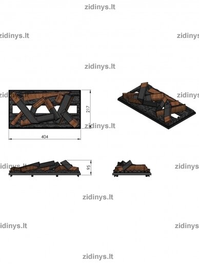 Elektrinio židinio kasetė DIMPLEX Optimyst 400 + 400 malkos 4