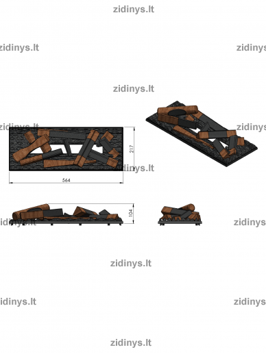 Elektrinio židinio kasetė DIMPLEX Optimyst 400 + 600 malkos 4 Elektrinio židinio kasetė DIMPLEX Optimyst 400 + 600 malkos 4