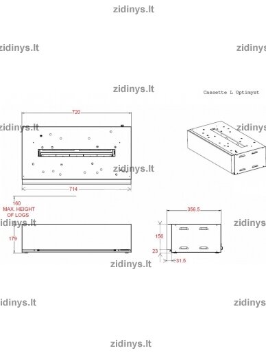 Elektrinis židinys DIMPLEX Optimyst Cassette L Pebbles 3 Elektrinis židinys DIMPLEX Optimyst Cassette L Pebbles 3