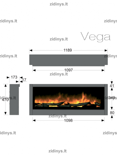 Elektrinio židinio kasetė DIMPLEX Vega LED 4 Elektrinio židinio kasetė DIMPLEX Vega LED 4