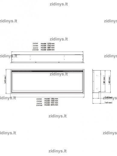 Elektrinis židinys DIMPLEX Ignite Evolve 74" 2 Elektrinis židinys DIMPLEX Ignite Evolve 74" 2