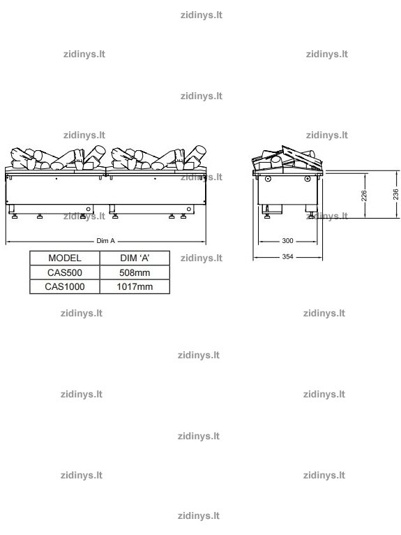 Elektrinio židinio kasetė DIMPLEX 1000 Optimyst LED Retail Logs su malkomis 1 Elektrinio židinio kasetė DIMPLEX 1000 Optimyst LED Retail Logs su malkomis 1