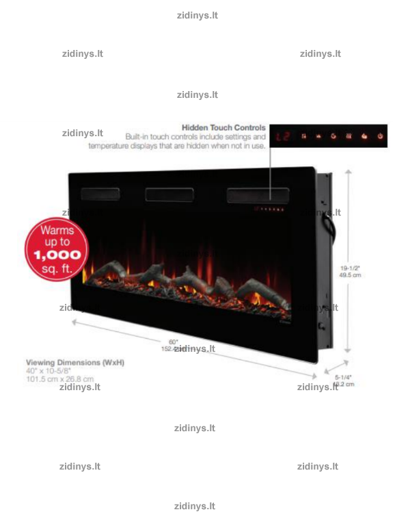 Elektrinis židinys DIMPLEX Sierra 60" 5 Elektrinis židinys DIMPLEX Sierra 60" 5