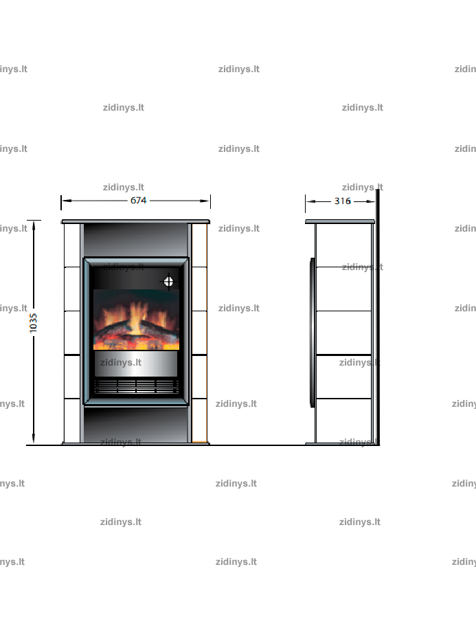 Elektrinė krosnelė DIMPLEX Optiflame Scandic 2