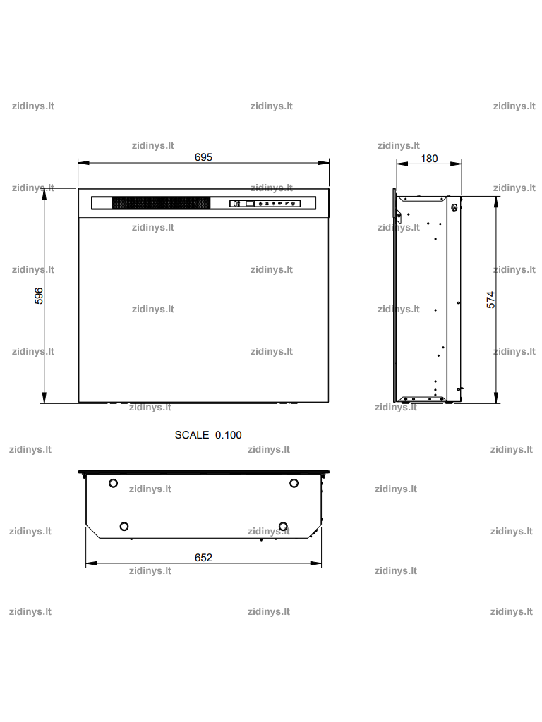 Elektrinio židinio kasetė DIMPLEX Firebox 28" XHD LED 4