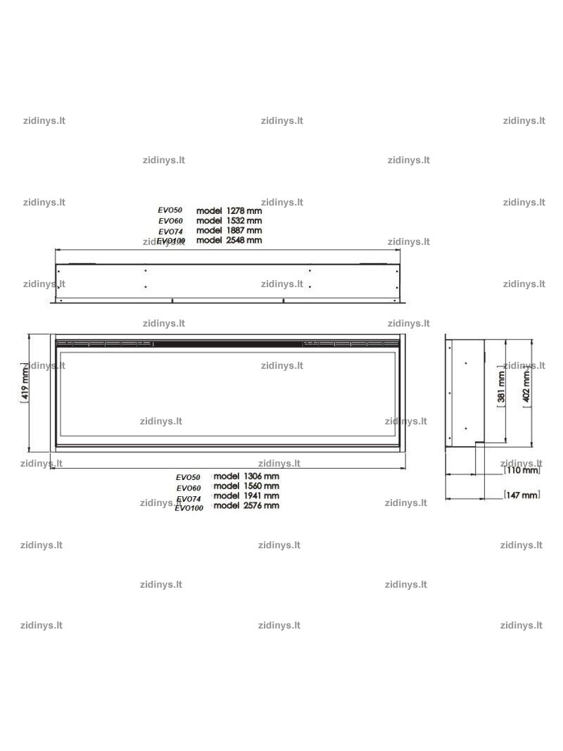 Elektrinis židinys DIMPLEX Ignite Evolve 50" 2 Elektrinis židinys DIMPLEX Ignite Evolve 50" 2