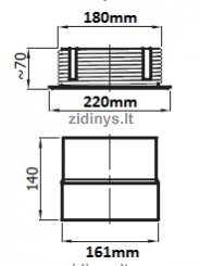 Keraminio kamino perėjimas DARCO Ø 160/180 1 Keraminio kamino perėjimas DARCO Ø 160/180 1