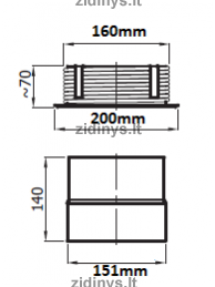 Keraminio kamino perėjimas DARCO Ø 150/160 1 Keraminio kamino perėjimas DARCO Ø 150/160 1