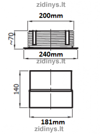 Keraminio kamino perėjimas DARCO Ø 180/200 1 Keraminio kamino perėjimas DARCO Ø 180/200 1