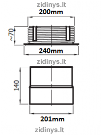 Keraminio kamino perėjimas DARCO Ø 200/200 1 Keraminio kamino perėjimas DARCO Ø 200/200 1