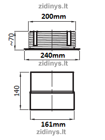 Keraminio kamino perėjimas DARCO Ø 160/200 1 Keraminio kamino perėjimas DARCO Ø 160/200 1