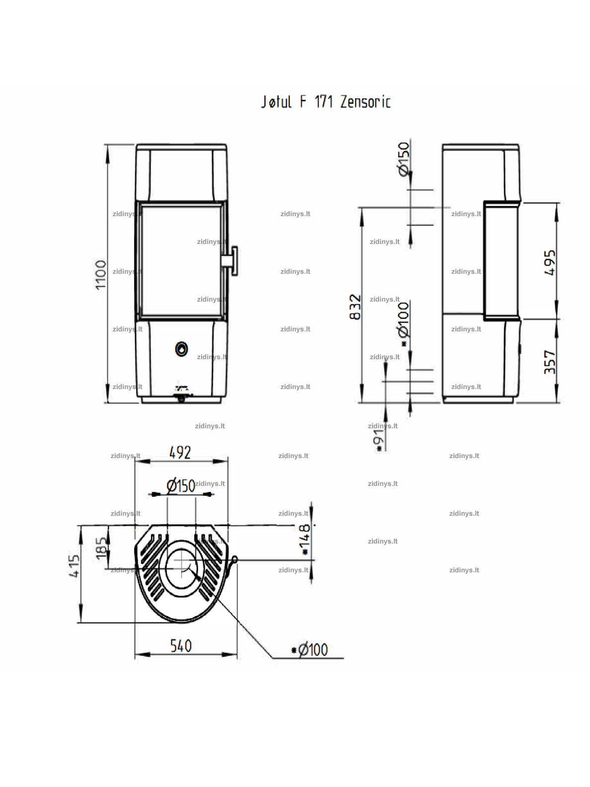 Krosnelė Jotul F 171 Zensoric 2 Krosnelė Jotul F 171 Zensoric 2