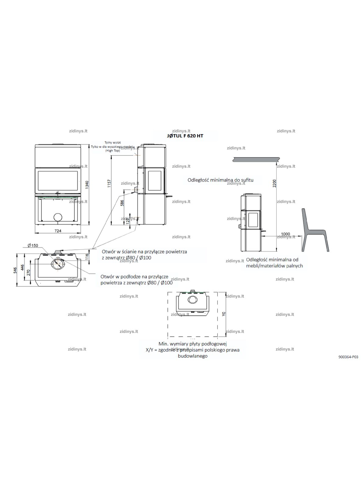 Krosnelė Jotul F 620 B HT 1 Krosnelė Jotul F 620 B HT 1