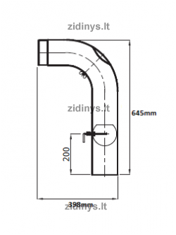 Krosnelės kaminas DARCO Ø120 mm su sklende ir pravala 1 Krosnelės kaminas DARCO Ø120 mm su sklende ir pravala 1