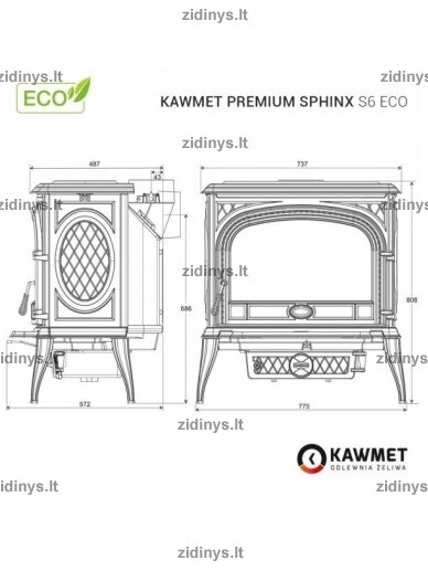 Krosnelė KAWMET Premium SPHINX S6 ECO 5 Krosnelė KAWMET Premium SPHINX S6 ECO 5