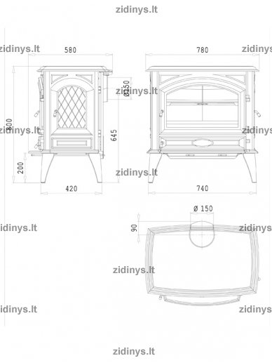 Krosnelė DOVRE 760WD 1 Krosnelė DOVRE 760WD 1