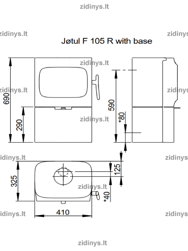 Krosnelė F Jotul 105 RB 2 Krosnelė F Jotul 105 RB 2