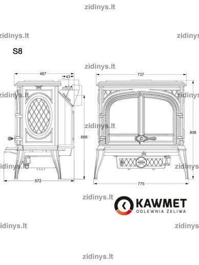 Krosnelė KAWMET Premium HELIOS S8 ECO 2