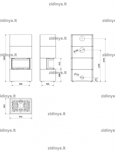 Krosnelė - židinys KRATKI HOME EASY BOX NBC7 balta 4 Krosnelė - židinys KRATKI HOME EASY BOX NBC7 balta 4