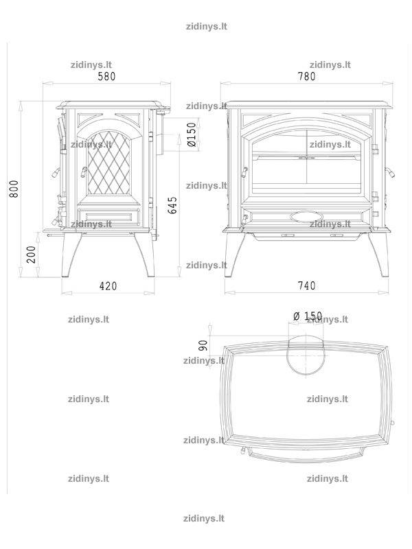 Krosnelė DOVRE 760WD 1 Krosnelė DOVRE 760WD 1