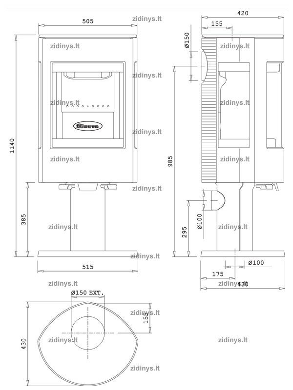 Krosnelė DOVRE ASTRO 3CB/P 4 Krosnelė DOVRE ASTRO 3CB/P 4