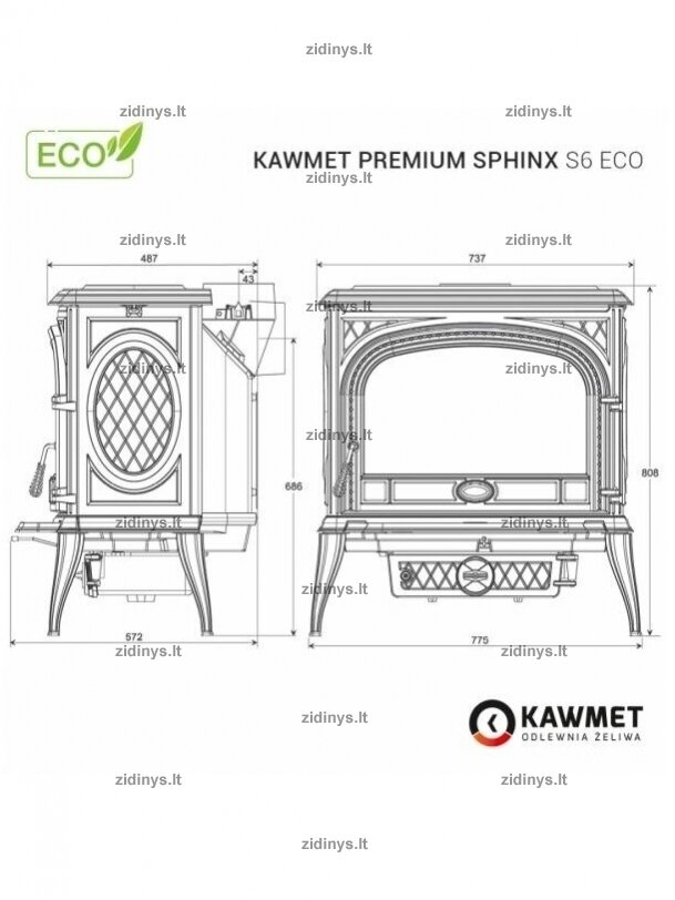 Krosnelė KAWMET Premium SPHINX S6 ECO 5 Krosnelė KAWMET Premium SPHINX S6 ECO 5