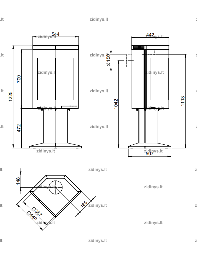 Krosnelė NORDPEIS Quadro 1 Basic 3 Krosnelė NORDPEIS Quadro 1 Basic 3